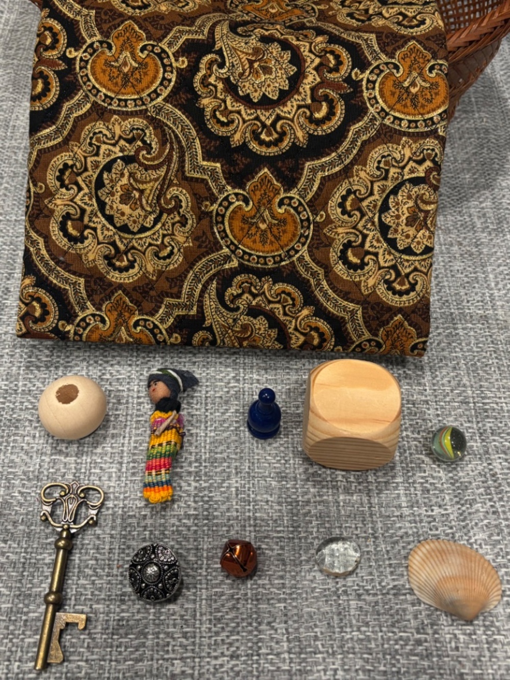 mystery bag sensorial practical life w/ 10 small objects by idlewild montessori